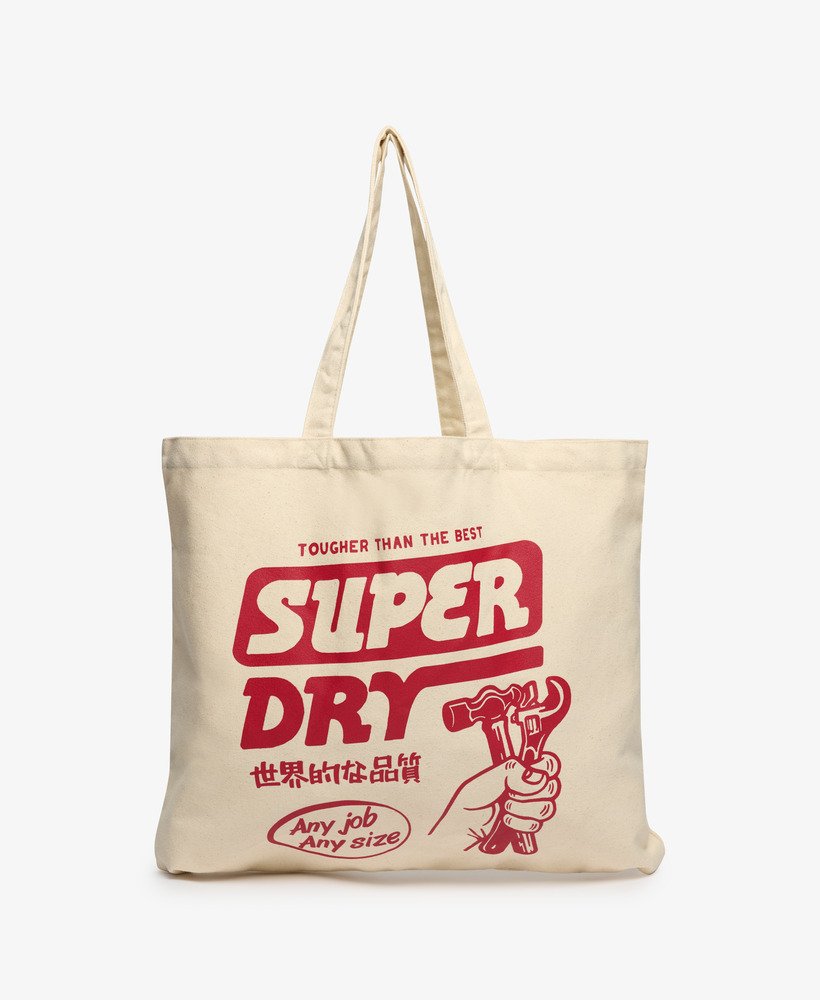 torba superdry w kolorze naturalnego brązuczerwieni uniwersyteckiej