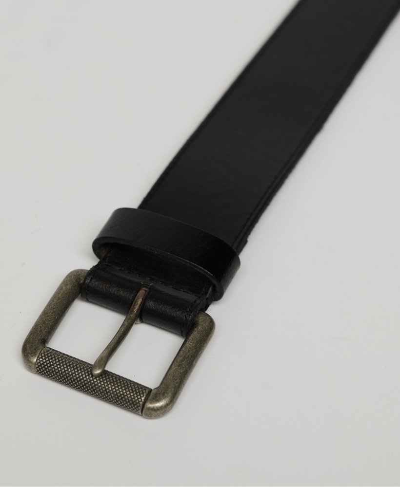 pasek vintage z logo w kolorze czarno-srebrnym