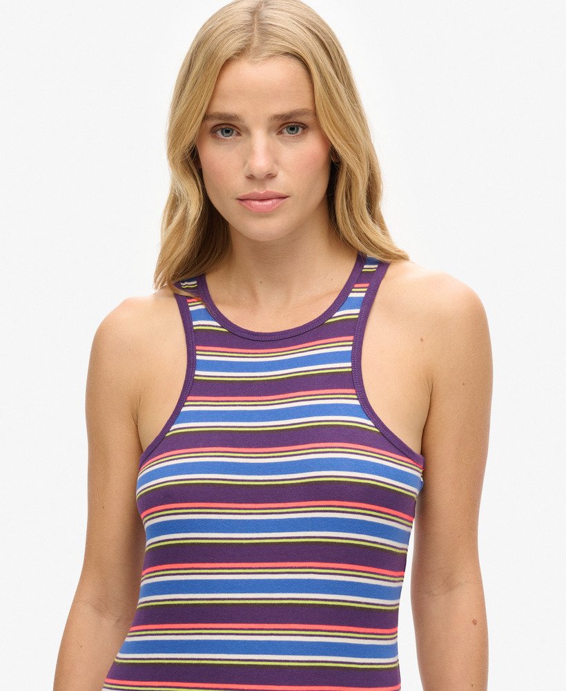sukienka vintage stripe racer w paski w kolorze ciemnej czekolady i brązu