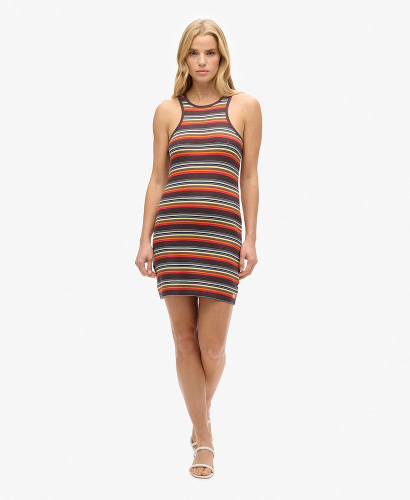 sukienka vintage stripe racer w letnie żółte paski
