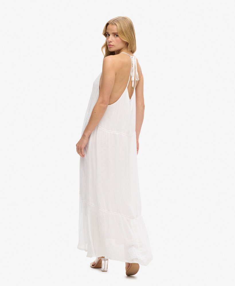 sukienka maxi z koronką w kolorze off white
