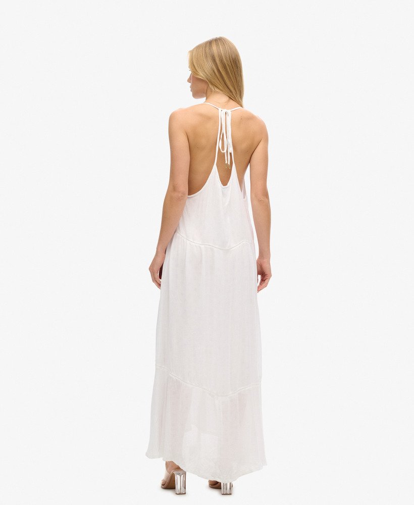 sukienka maxi z koronką w kolorze off white
