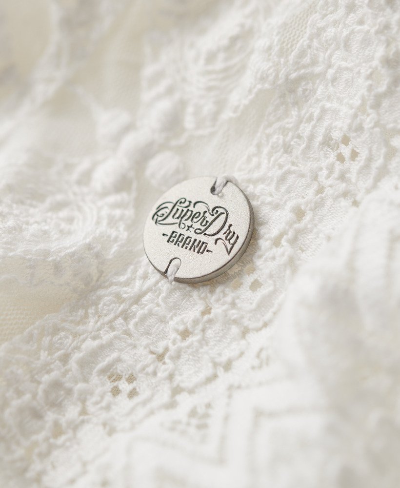 sukienka midi z koronki w kolorze off white