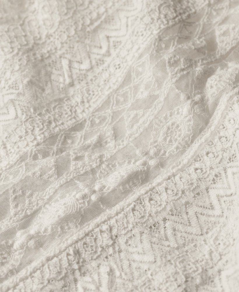 sukienka midi z koronki w kolorze off white