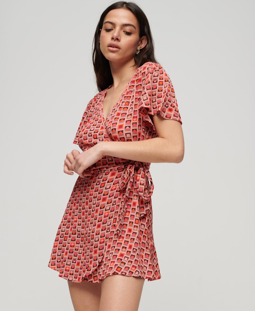 sukienka mini vintage w kolorze orla geo pink