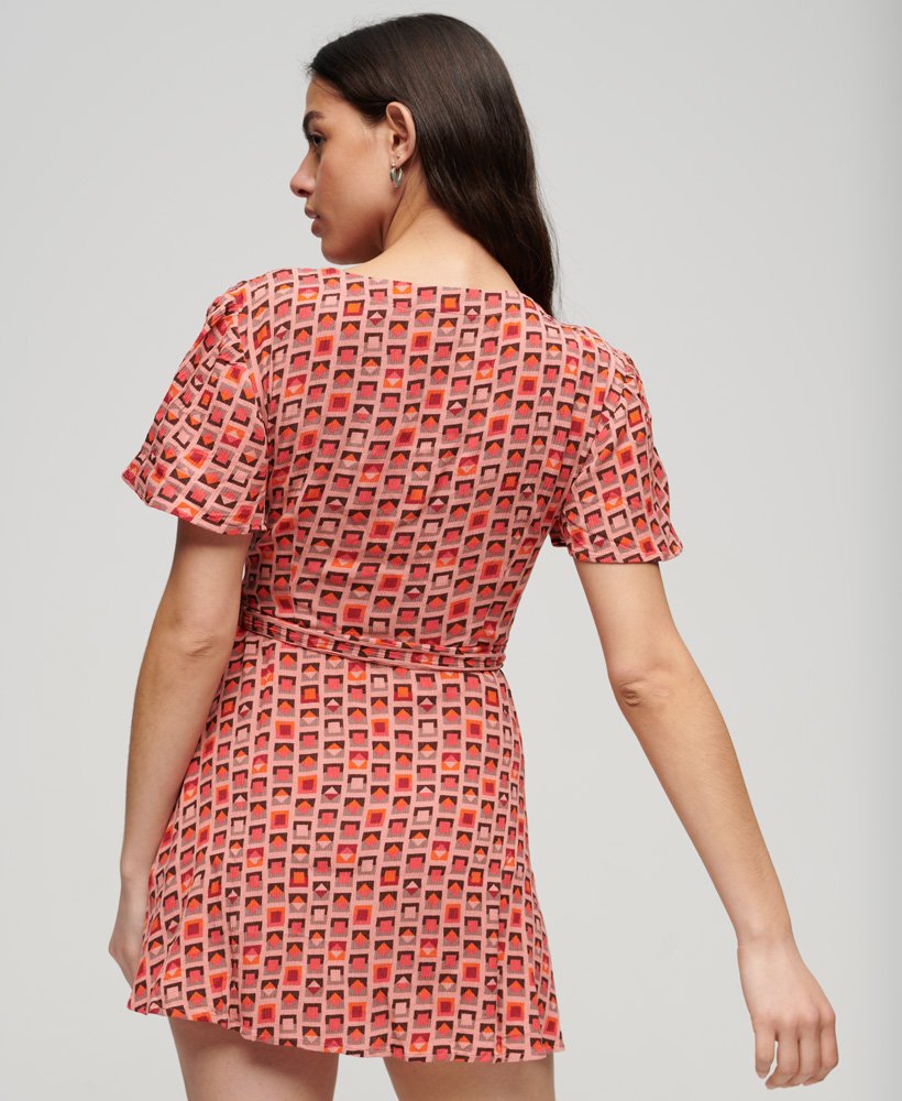 sukienka mini vintage w kolorze orla geo pink
