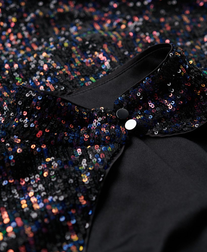 sukienka midi z odkrytymi plecami i cekinami w kolorze midnight multi sequin