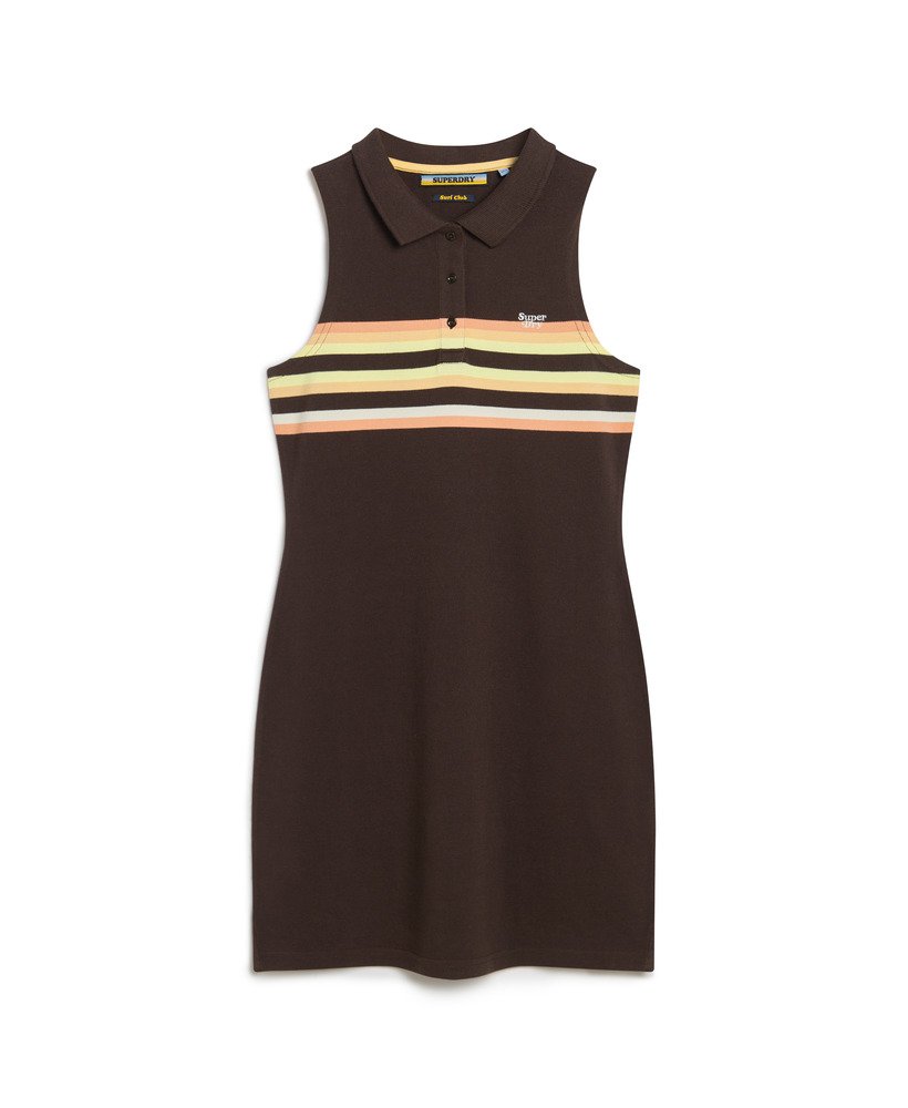 sukienka mini z jerseyu polo w kolorze ciemnego brĄzu