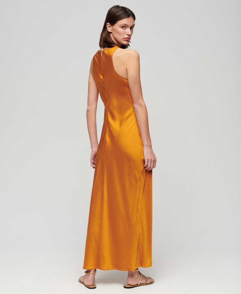 sukienka midi satin racer w kolorze ochry heritage yellow