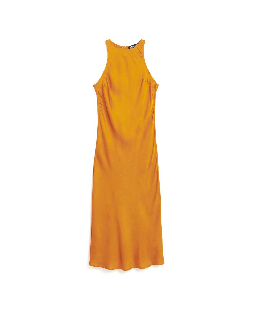sukienka midi satin racer w kolorze ochry heritage yellow