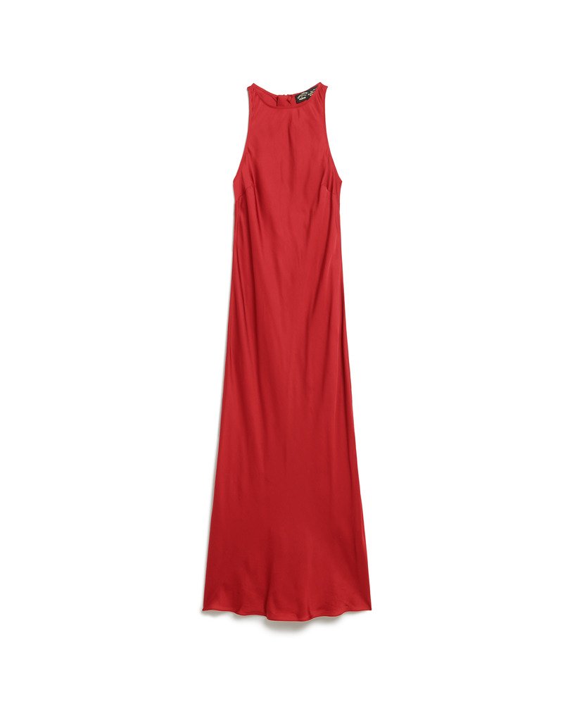 sukienka midi satin racer w kolorze czerwonej dalii