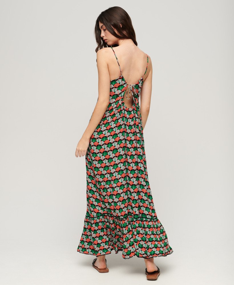 sukienka maxi beach cami w kolorze pomarańczowym geo