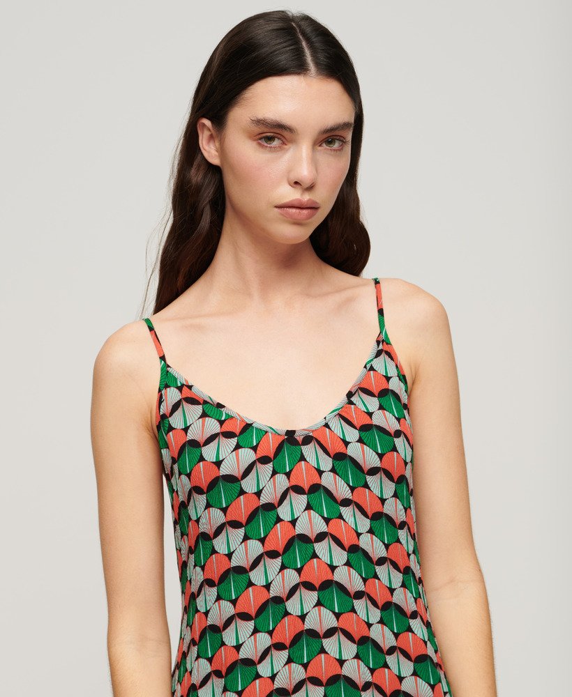 sukienka maxi beach cami w kolorze pomarańczowym geo