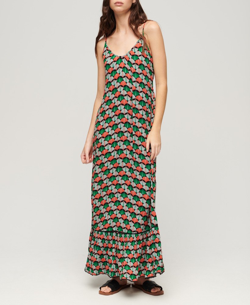 sukienka maxi beach cami w kolorze pomarańczowym geo