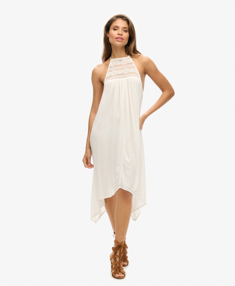 sukienka midi ibiza halter w kolorze off white