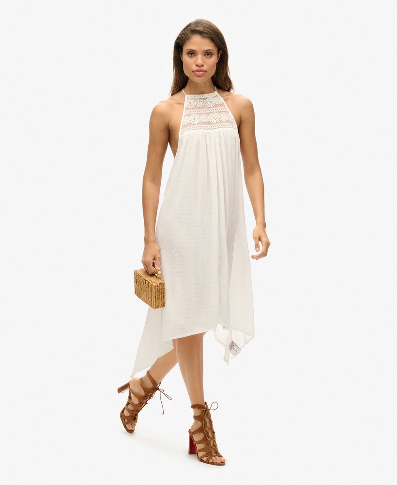 sukienka midi ibiza halter w kolorze off white