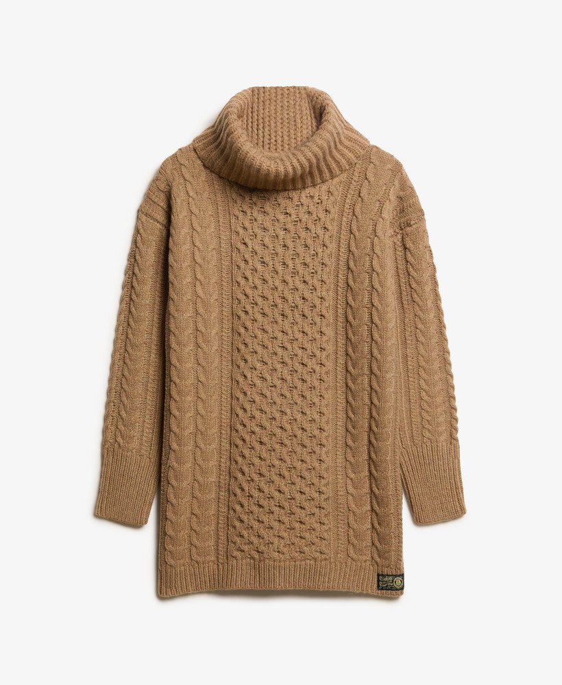 sukienka golfowa z warkoczowym splotem w kolorze island caramel twist