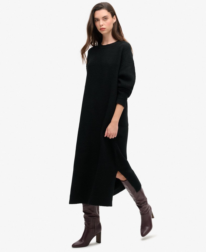 sukienka-sweter o luźnym kroju midi w kolorze black twist