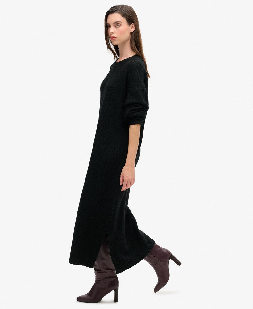 sukienka-sweter o luźnym kroju midi w kolorze black twist