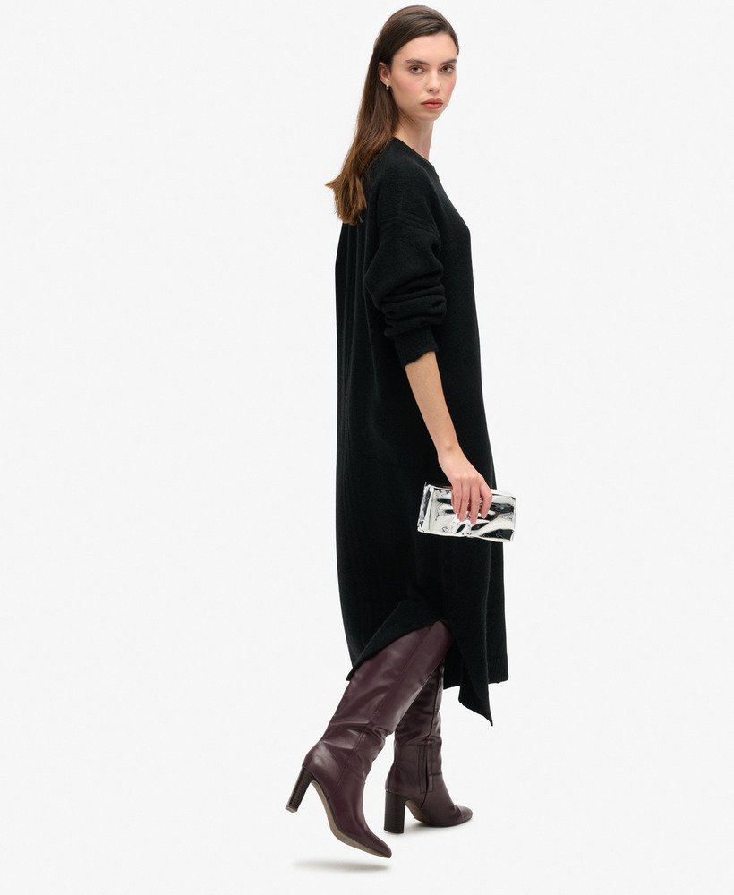 sukienka-sweter o luźnym kroju midi w kolorze black twist