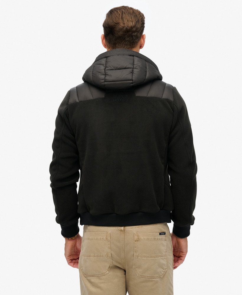kurtka typu bomber z kapturem storm fleece w kolorze czarnym