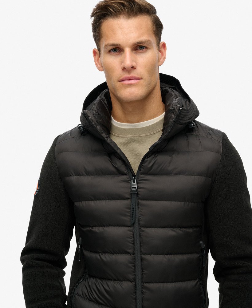 kurtka typu bomber z kapturem storm fleece w kolorze czarnym