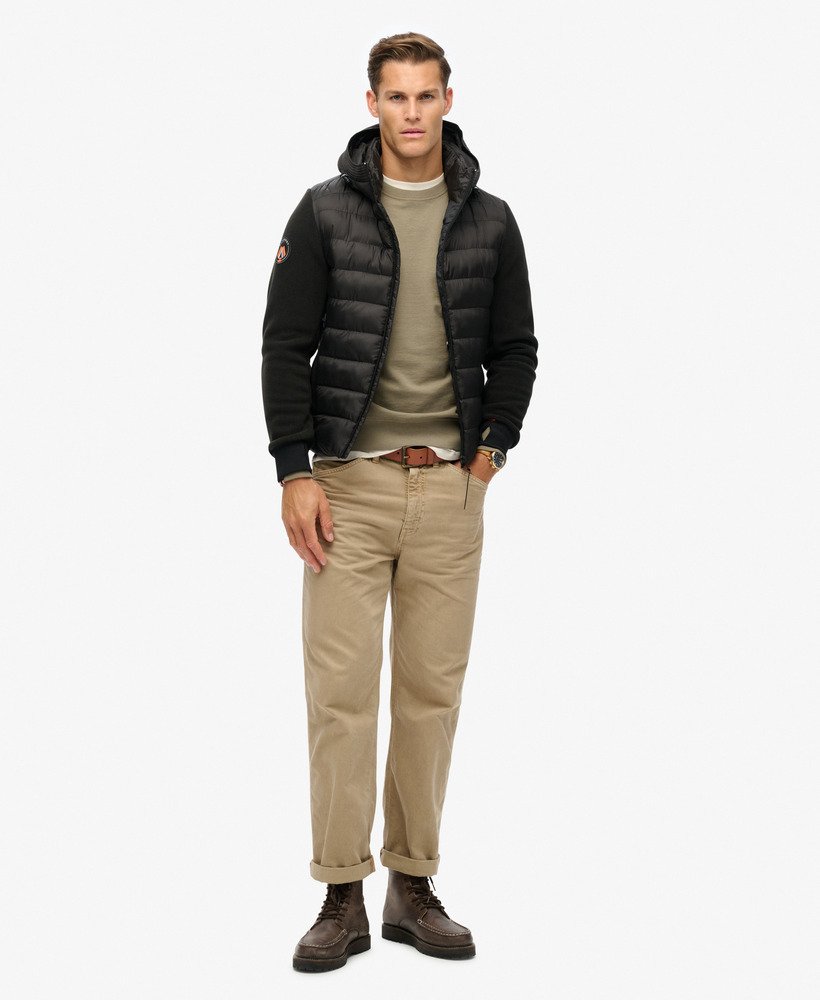 kurtka typu bomber z kapturem storm fleece w kolorze czarnym