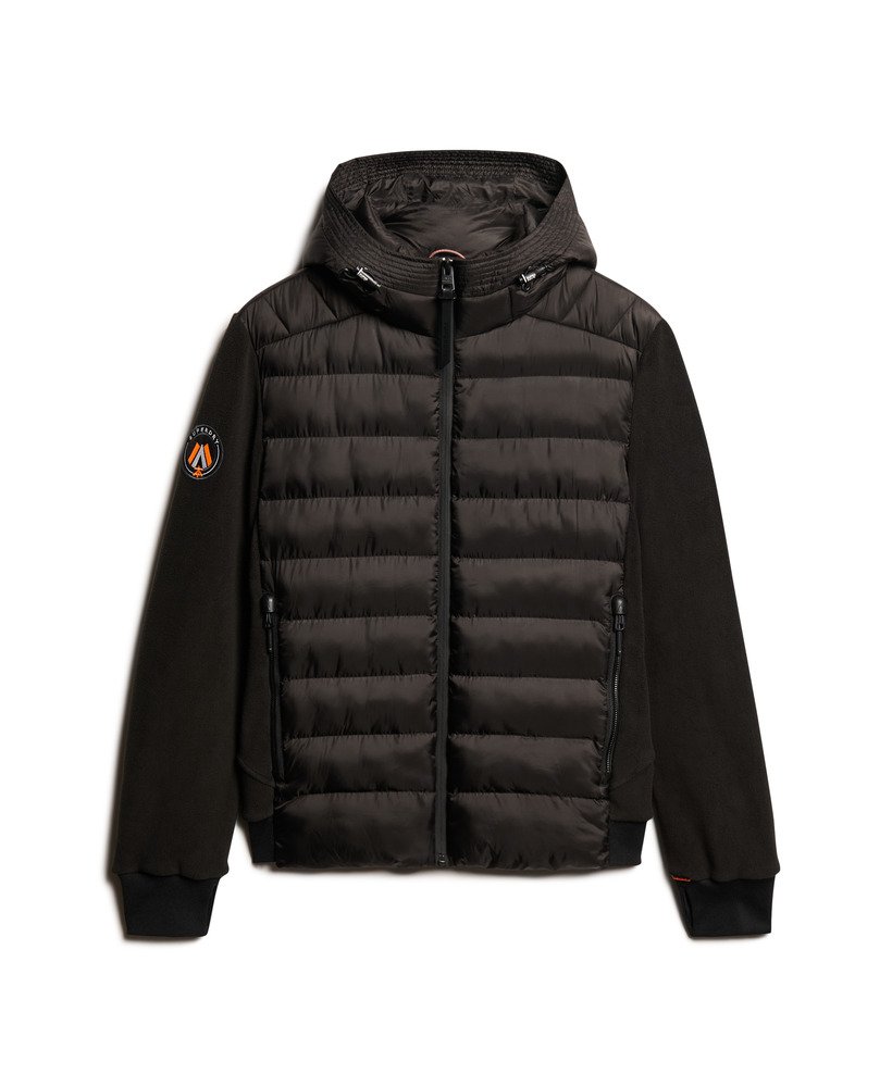 kurtka typu bomber z kapturem storm fleece w kolorze czarnym