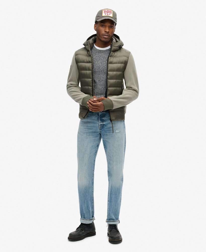 kurtka typu bomber z kapturem storm fleece w kolorze oliwkowo-zielonym