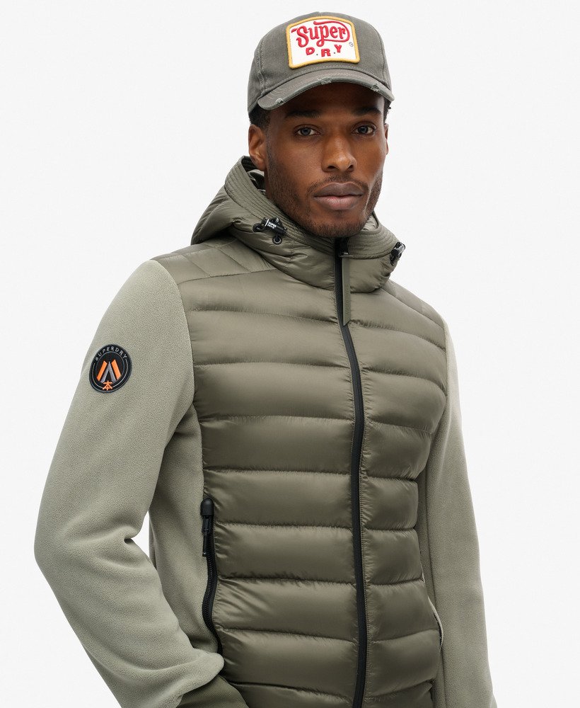 kurtka typu bomber z kapturem storm fleece w kolorze oliwkowo-zielonym