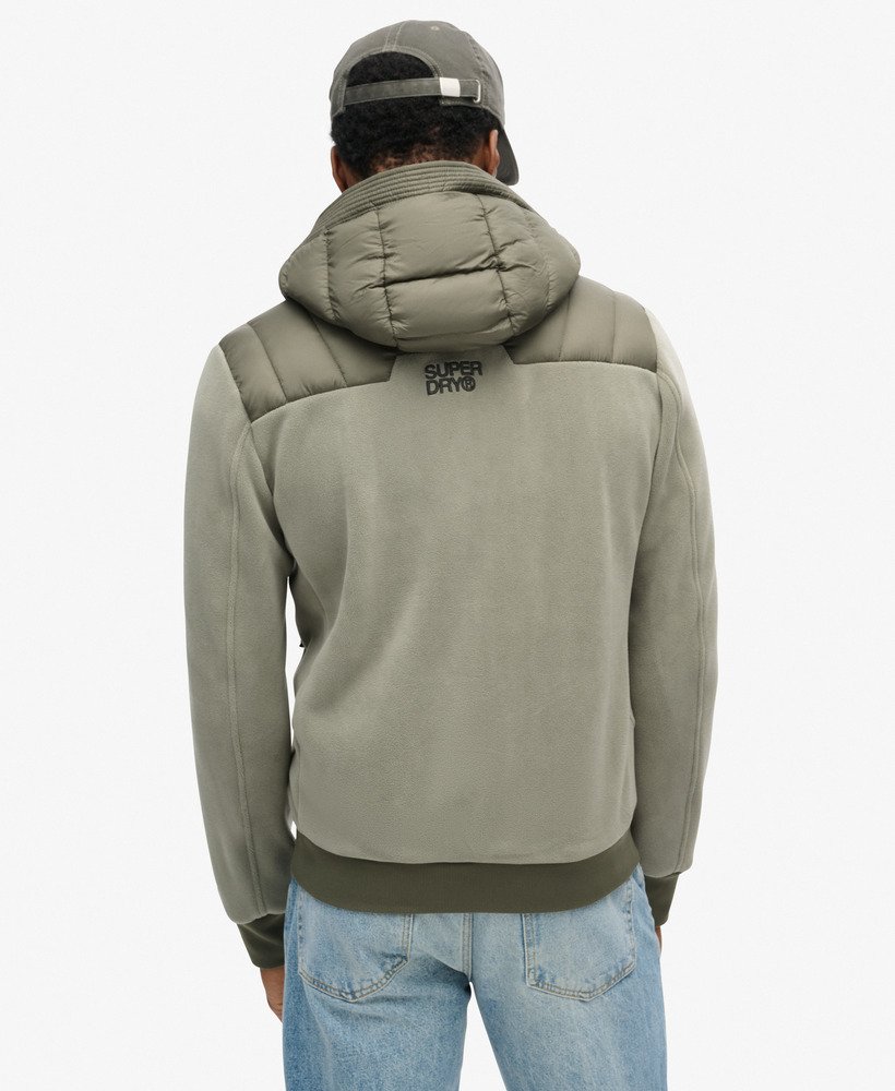 kurtka typu bomber z kapturem storm fleece w kolorze oliwkowo-zielonym