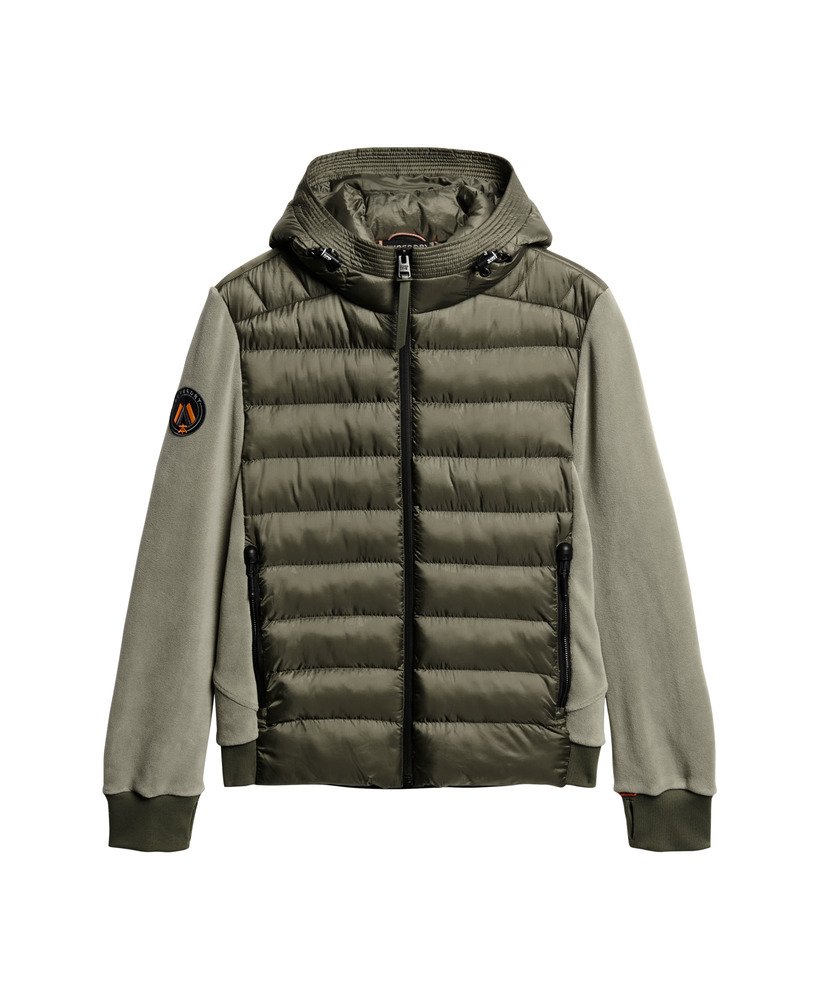 kurtka typu bomber z kapturem storm fleece w kolorze oliwkowo-zielonym