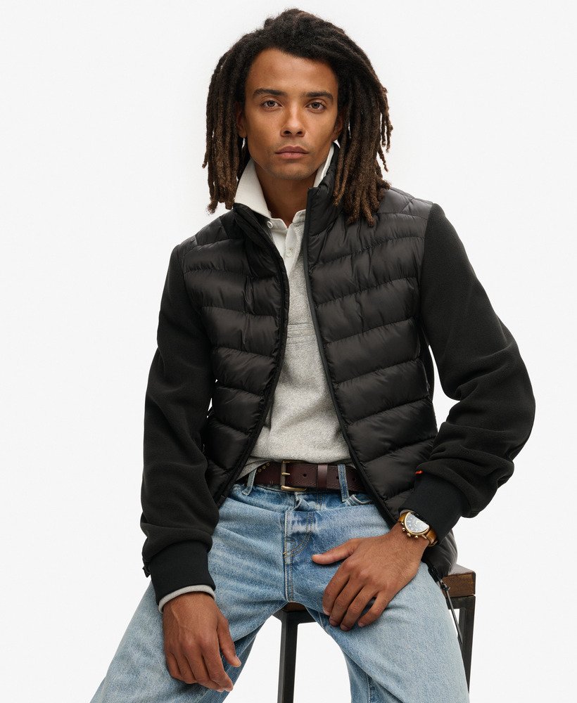 kurtka hybrydowa typu bomber storm fleece w kolorze czarnym