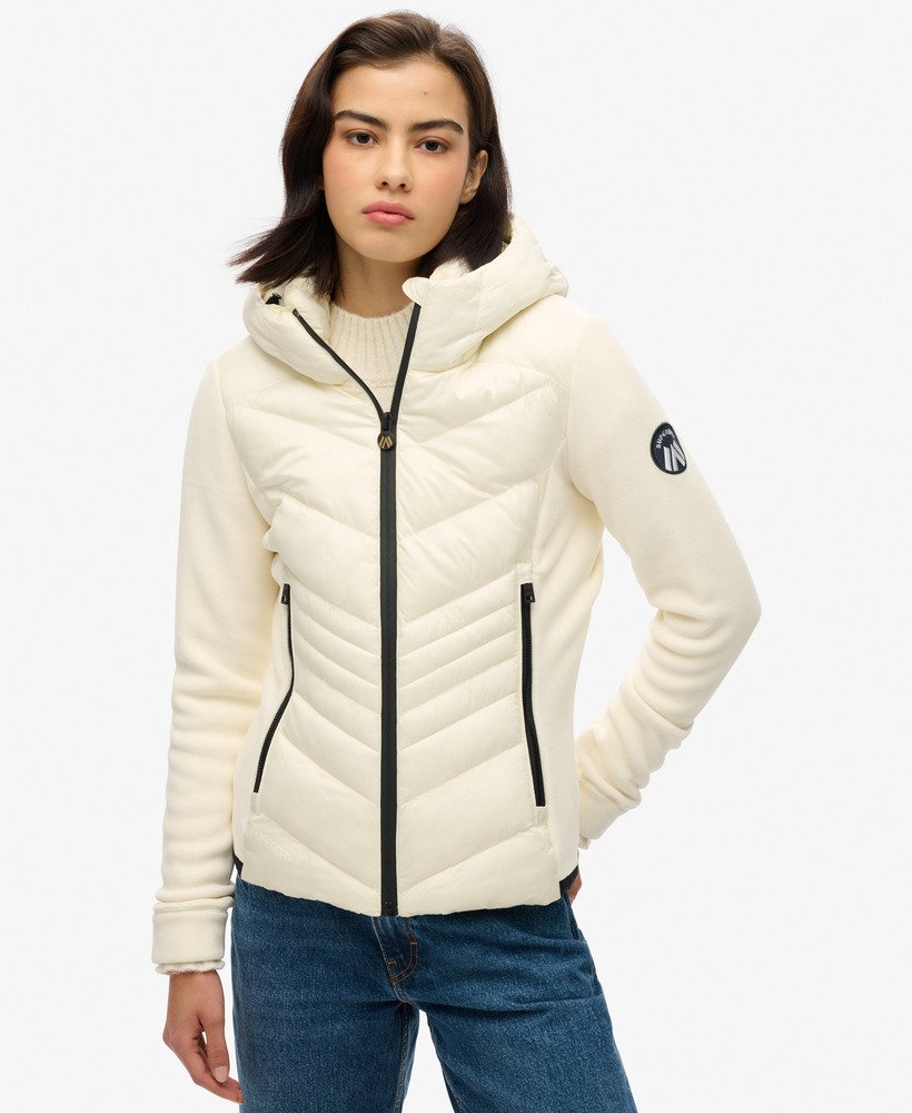 kurtka polarowa storm z kapturem w kolorze off white