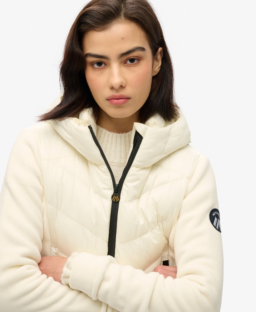 kurtka polarowa storm z kapturem w kolorze off white