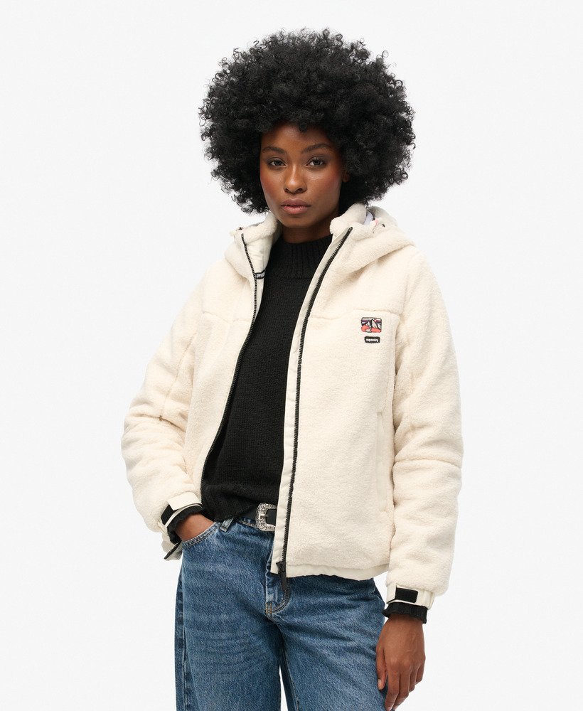 kurtka borg trekker z kapturem w kolorze off white