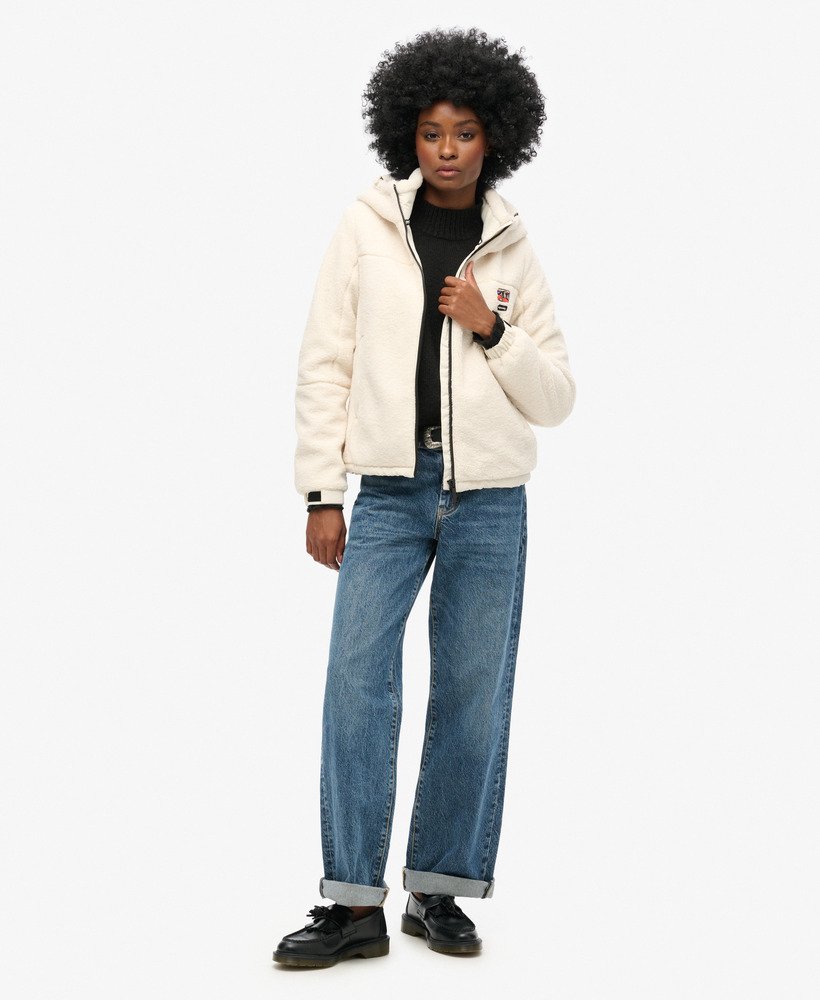 kurtka borg trekker z kapturem w kolorze off white