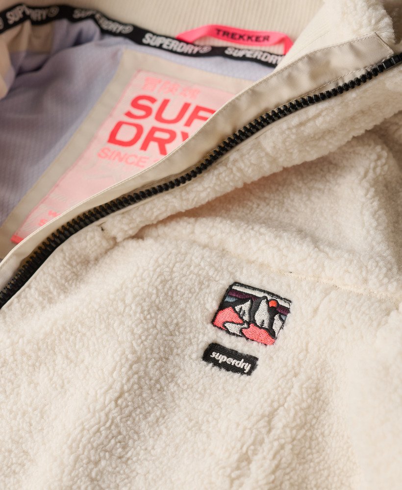 kurtka borg trekker z kapturem w kolorze off white