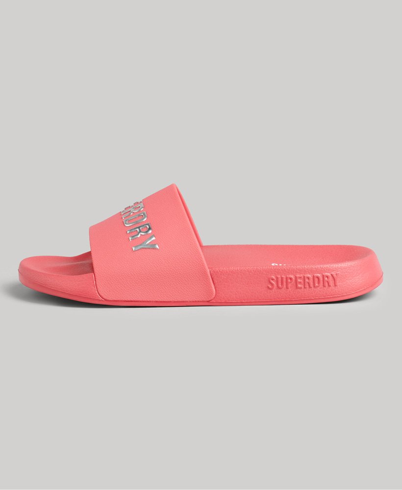 suwaki basenowe z logo code w kolorze active pink