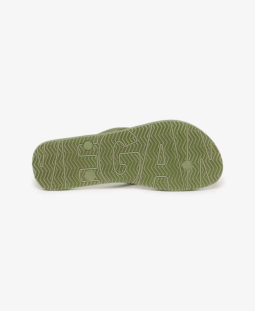 klapki vintage w kolorze oliwkowym khaki