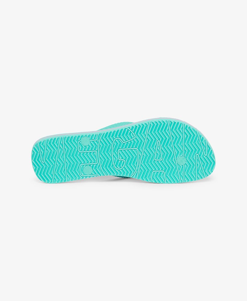wegańskie klapki vintage w kolorze aqua