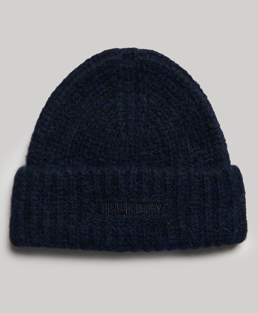niezbędna prążkowana czapka beanie w kolorze ciemnogranatowym