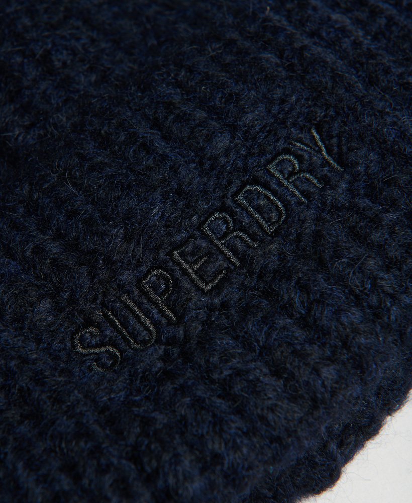 niezbędna prążkowana czapka beanie w kolorze ciemnogranatowym