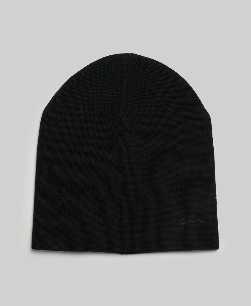 czapka beanie z bawełny organicznej orange label vintage z logo w kolorze czarnym