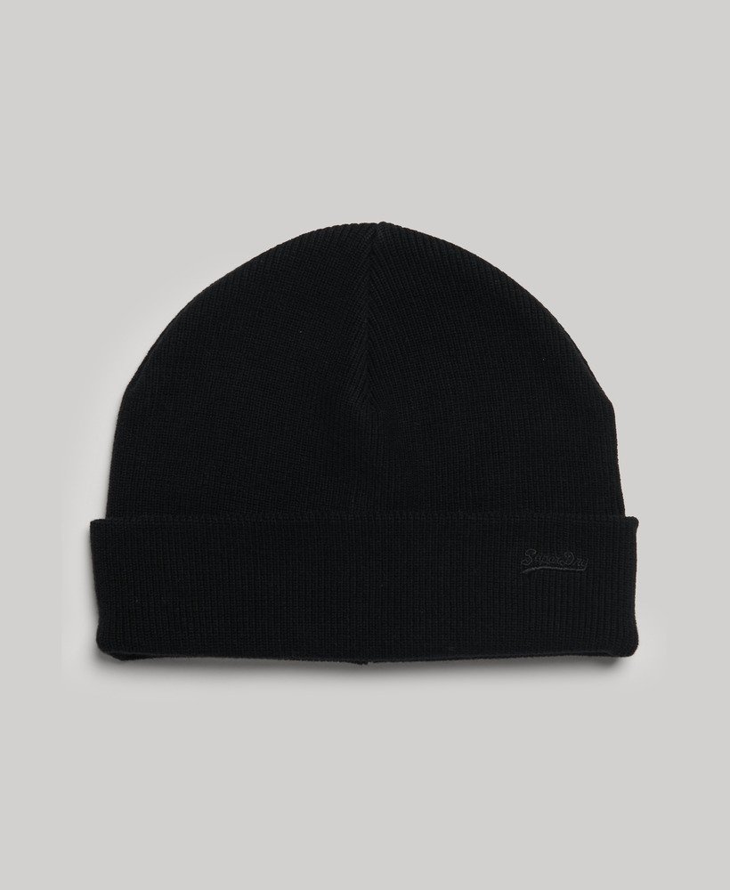 czapka beanie z bawełny organicznej orange label vintage z logo w kolorze czarnym