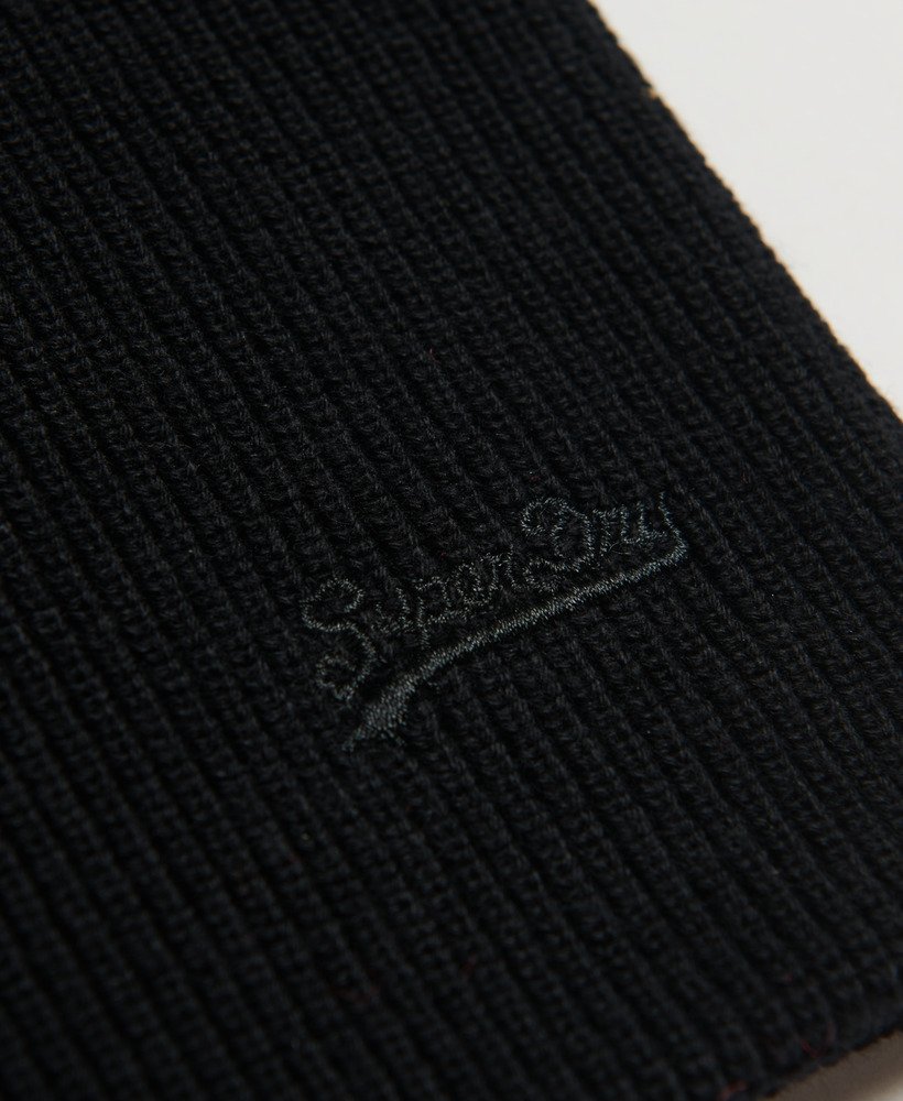 czapka beanie z bawełny organicznej orange label vintage z logo w kolorze czarnym
