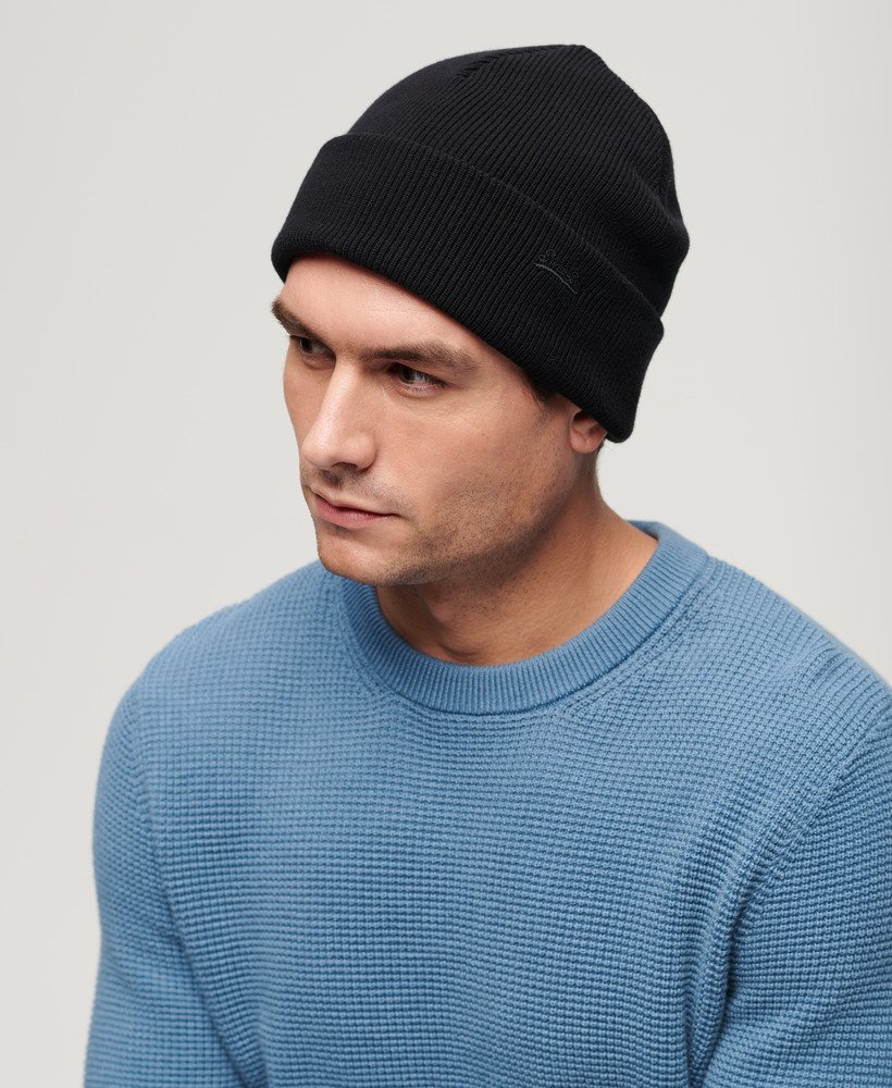 czapka beanie z bawełny organicznej orange label vintage z logo w kolorze czarnym