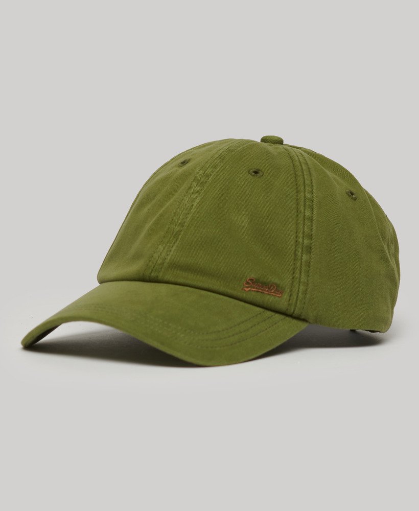 czapka vintage z haftem w kolorze oliwkowym khaki