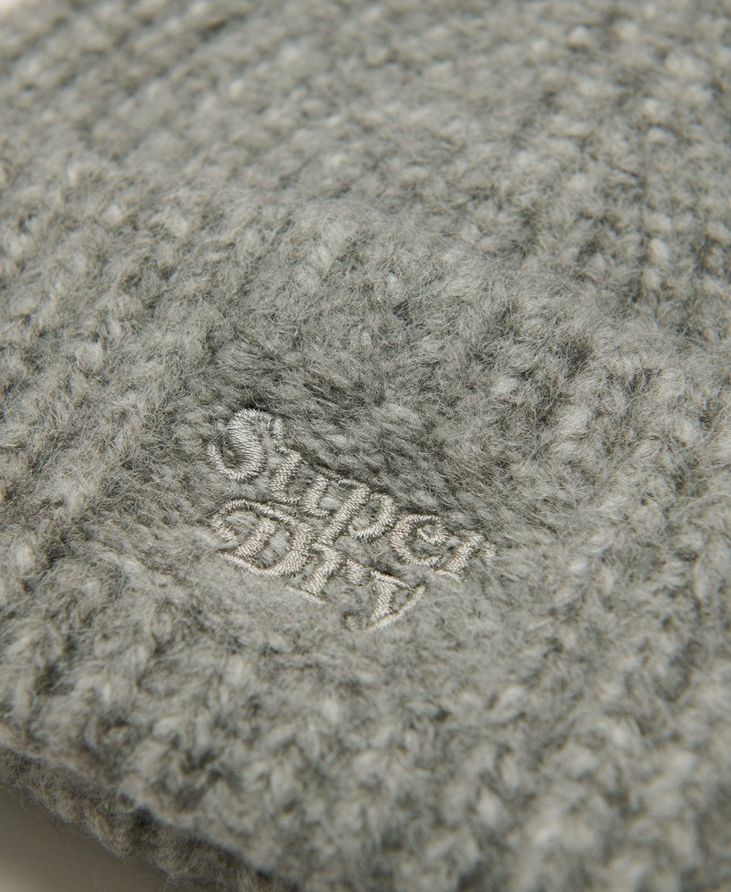 czapka beanie z dzianiny ściągaczowej w kolorze szary melanŻ