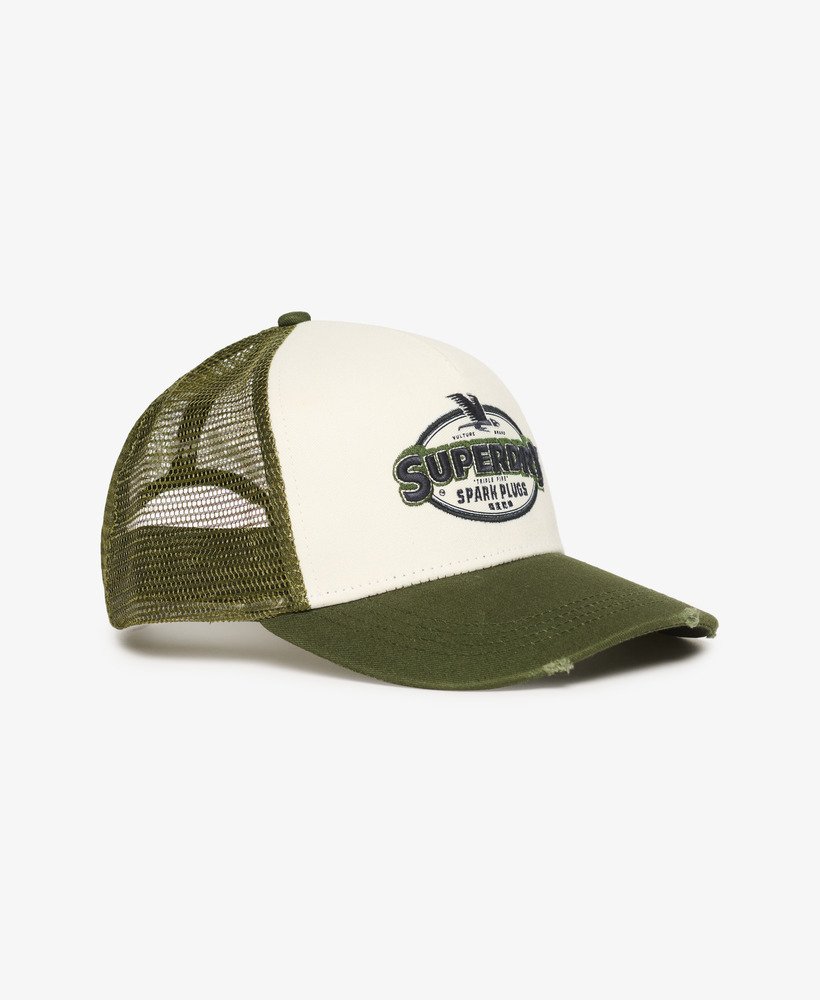 czapka typu trucker z siateczki w kolorze zieleni wojskowej